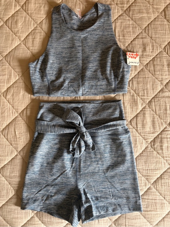FP Movement by Free People Pants - FP Movement by Free People Gray Heather High-Waist Bike Shorts Set